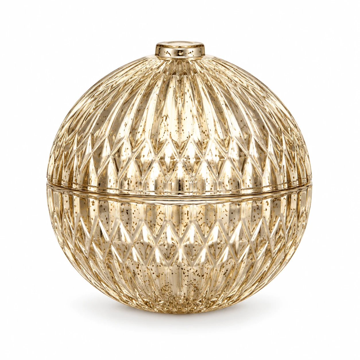 90ml Mini Round Glass Candle Jar with Lid — design 6 — exterior antique pale gold