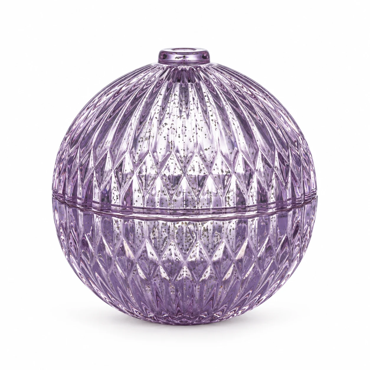90ml Mini Round Glass Candle Jar with Lid — design 6 — antique purple