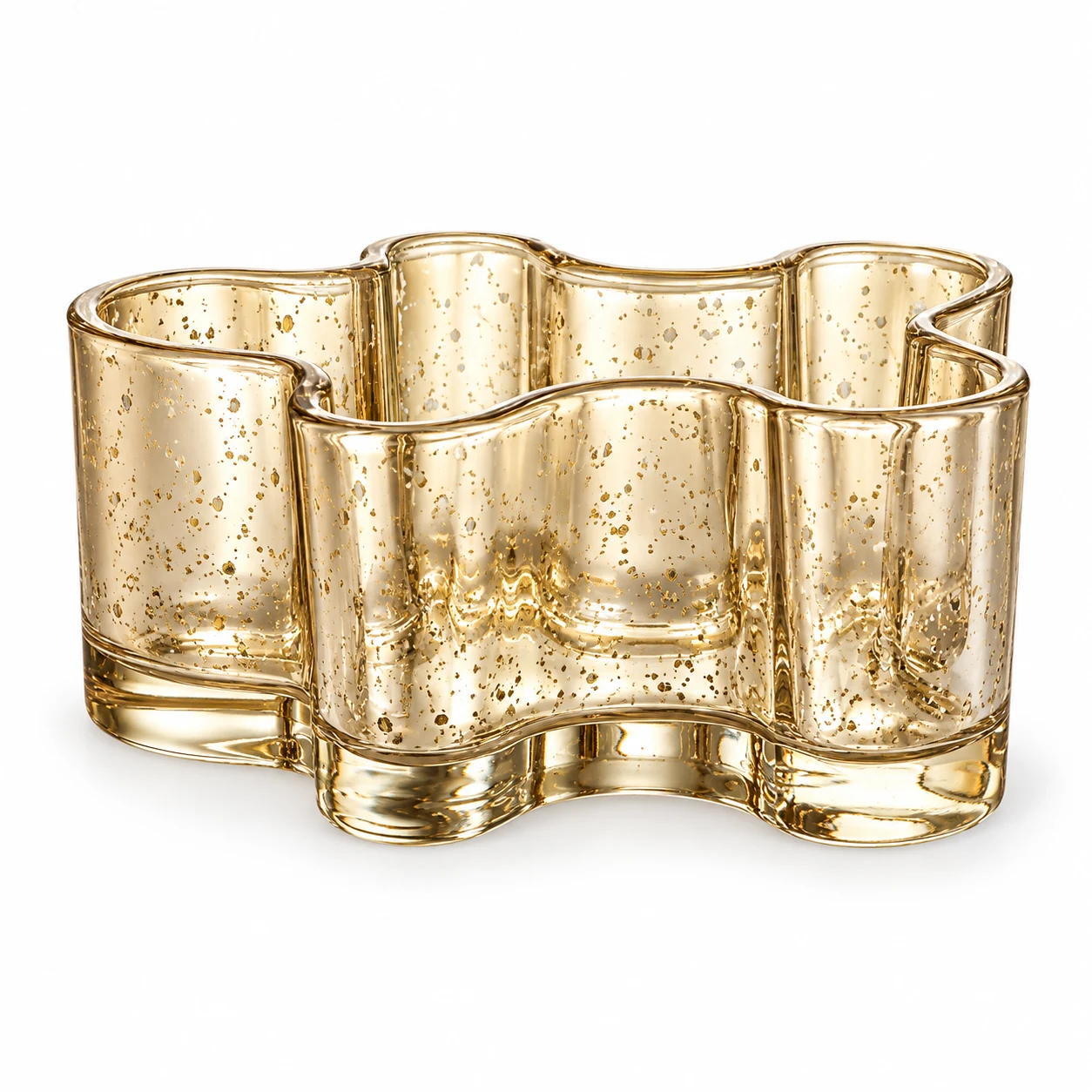 370ml Gingerbread Man Glass Candle Vessel — antique pale gold