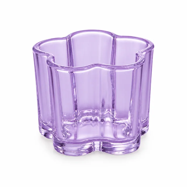 115ml Flower-Shaped Glass Candle Jar — pale purple