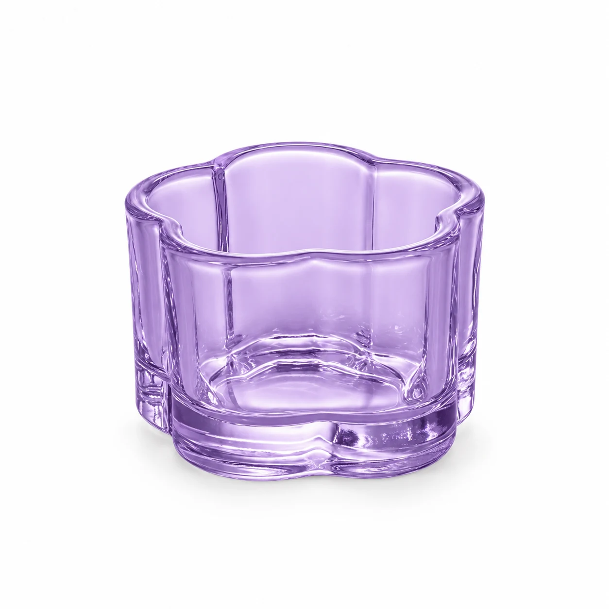 50ml Flower-Shaped Glass Candle Jar — pale purple