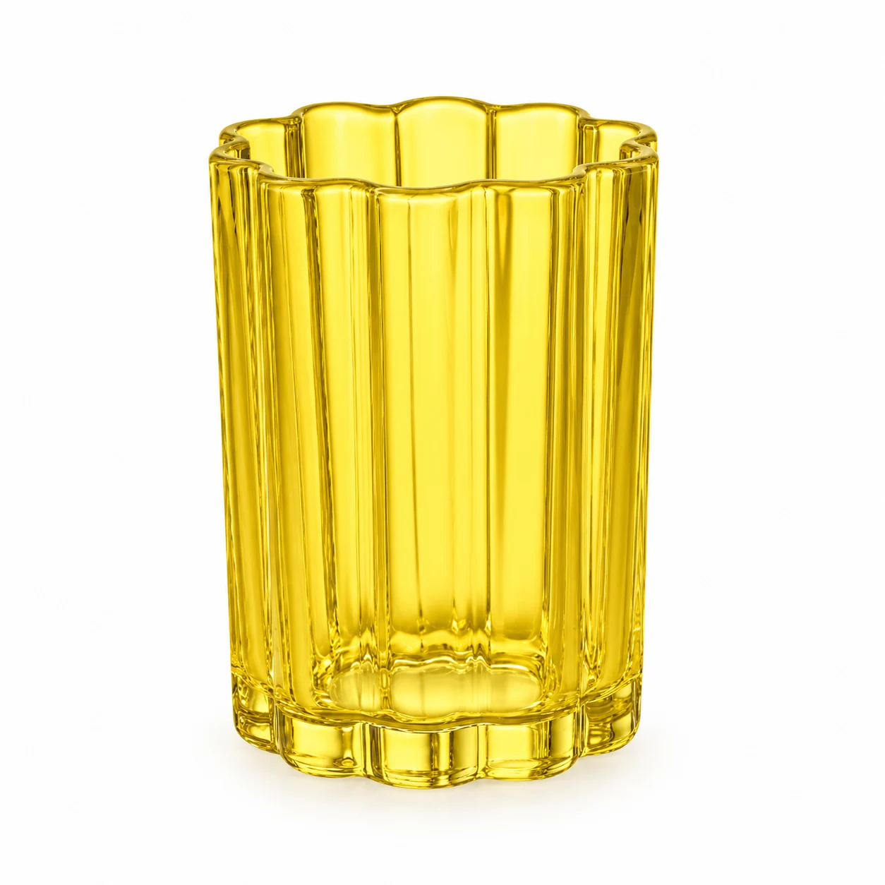 300ml Fluted Glass Candle Jar — yellow