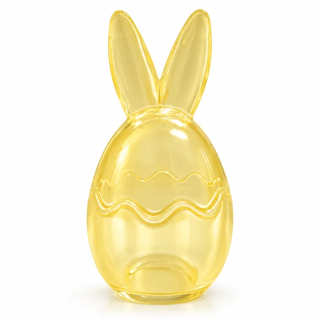 300ml Easter Bunny Ear Glass Candle Jar with Lid — jade yellow