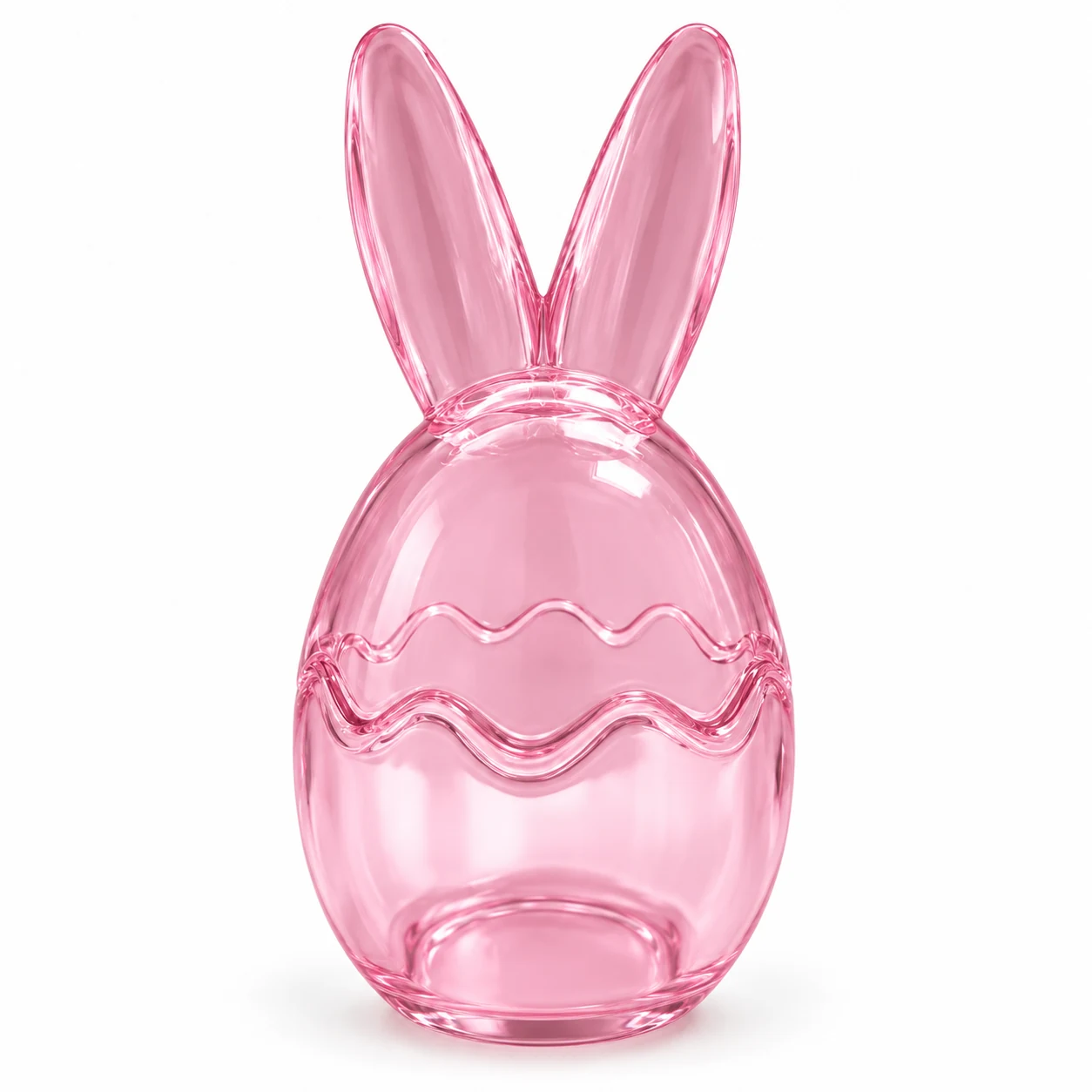 300ml Easter Bunny Ear Glass Candle Jar with Lid — pink