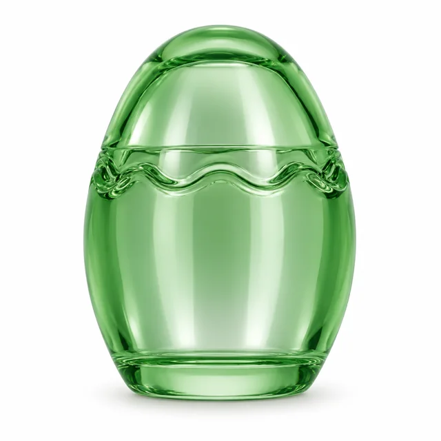 120ml Easter Egg-Shaped Glass Candle Jar with Lid — silver jade green