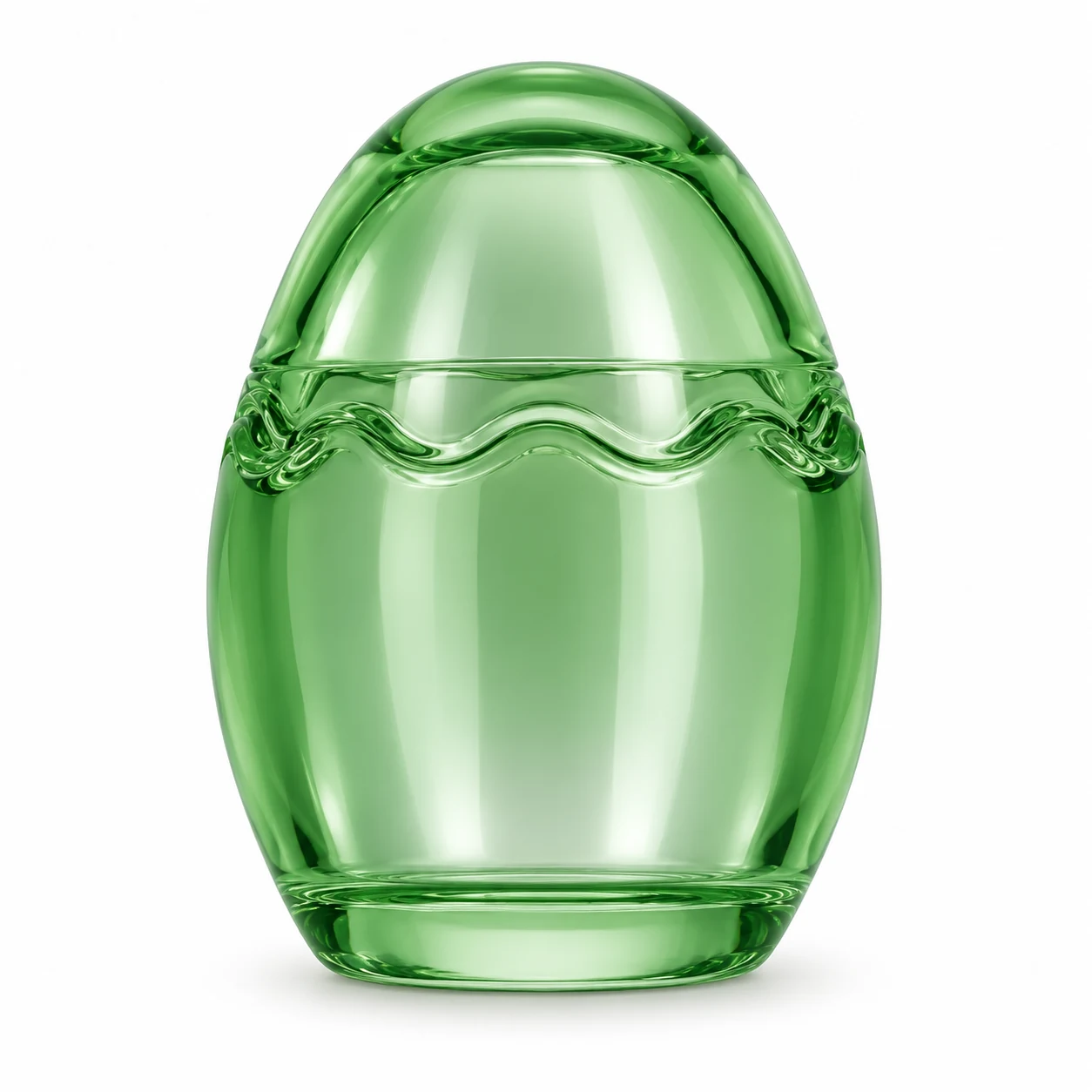 120ml Easter Egg-Shaped Glass Candle Jar with Lid — silver jade green
