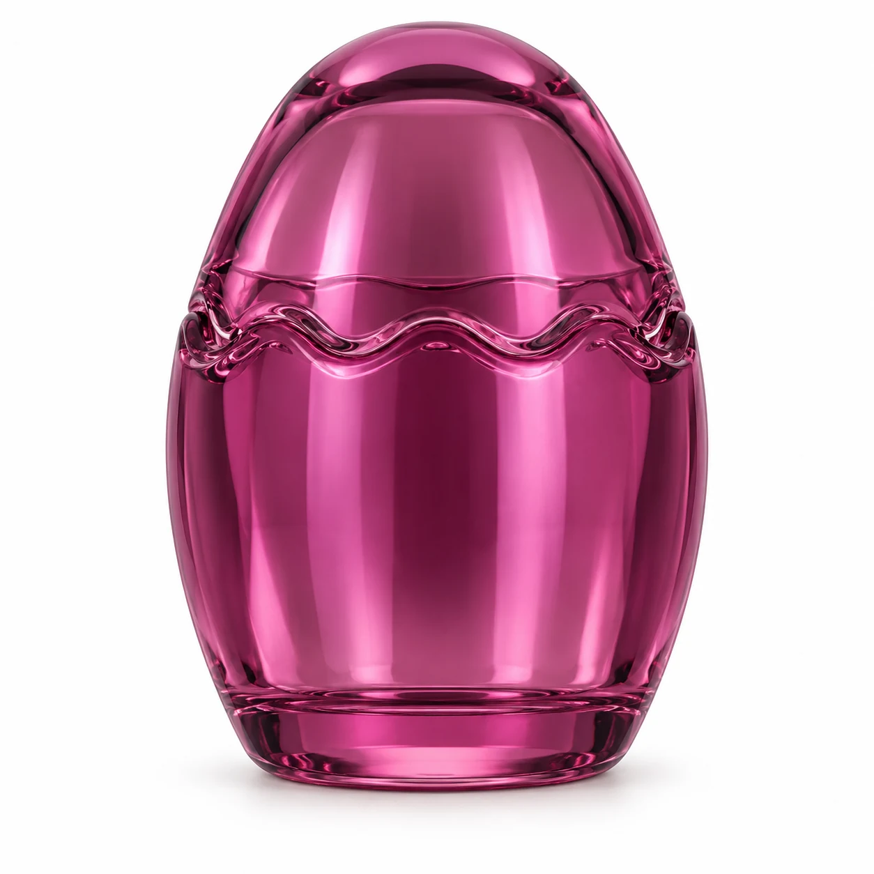 120ml Easter Egg-Shaped Glass Candle Jar with Lid — silver magenta