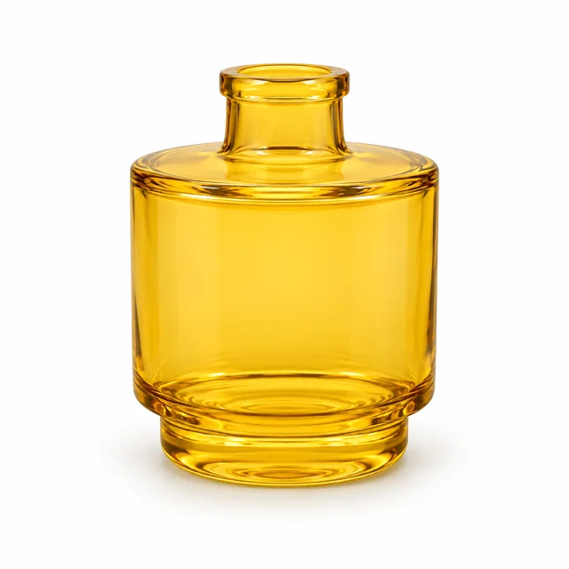 200ml Pedestal Round Glass Reed Diffuser Bottle — yellow exterior color