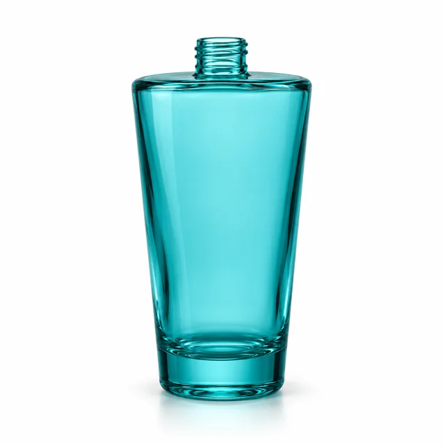 500ml Large Tapered Glass Reed Diffuser Bottle — cyan teal exterior color