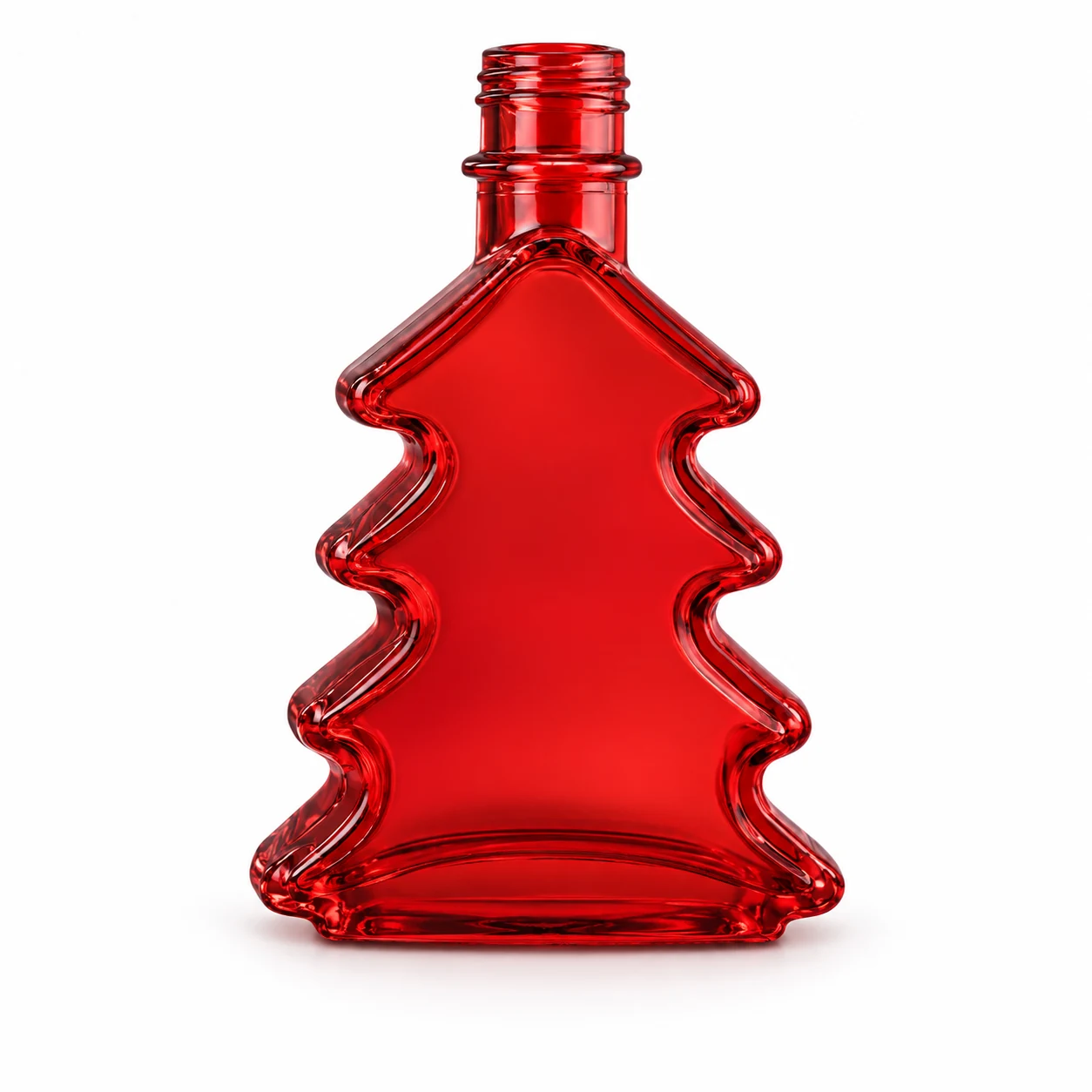 200ml Christmas Tree Glass Reed Diffuser Bottle — semi-translucent christmas red
