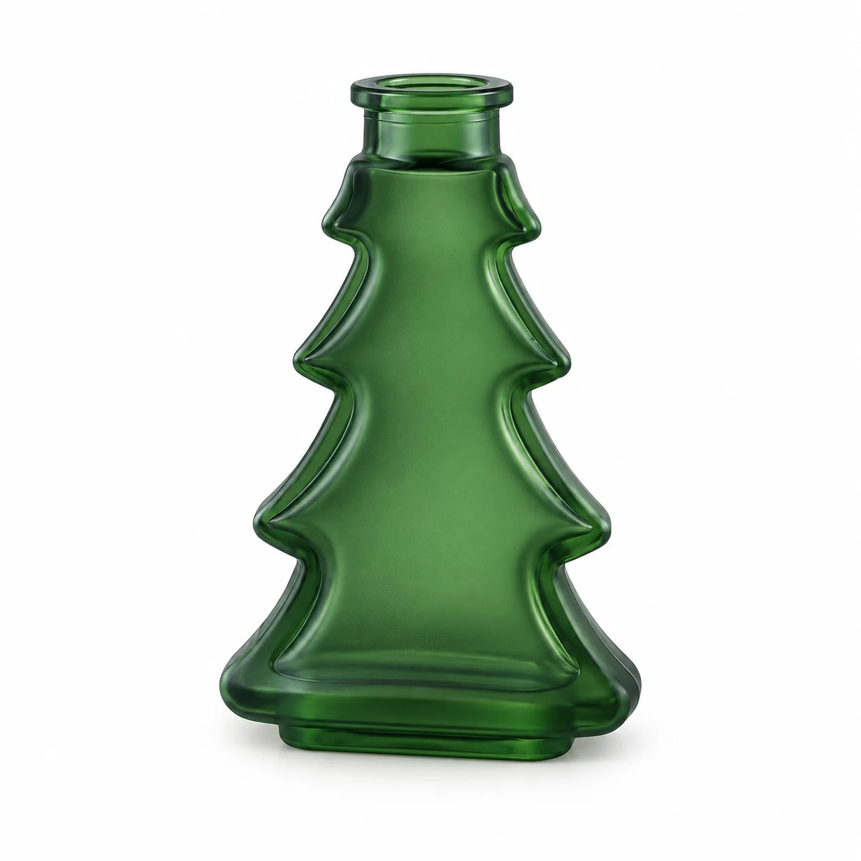 100ml Frosted Green Christmas Tree Glass Reed Diffuser Bottle — frosted dark green