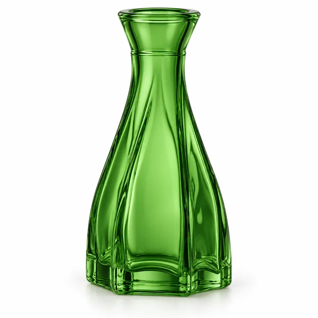 100ml Flared Mouth Glass Reed Diffuser Bottle — semi-translucent grass green